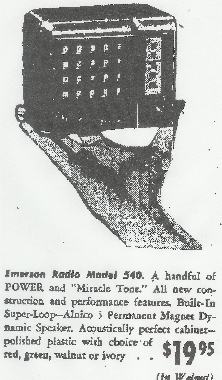 extract from 1947 newspaper ad