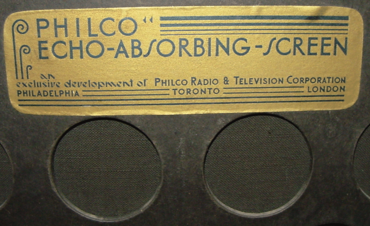 Label on the rear acoustic screen