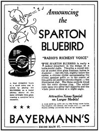 Bluebird newspaper ad from Dec 22nd 1935