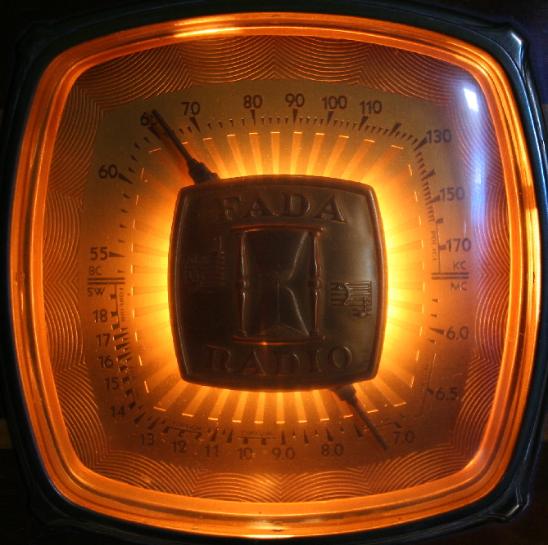 Fada 358 Glo-Dial in a darkened room