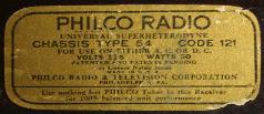 Philco Model 54S (June 1934) Bottom Sticker View